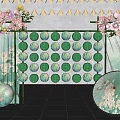 New Chinese Lantern Meichen Bamboo Lantern Rack Art Device Net Celebrous Pin Card National Tide Meichen Paper Umbrella 3d model