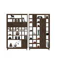 Wooden Bogu Shelves With Multiple Compartments Displaying Tea Sets Vases Books And Ornaments