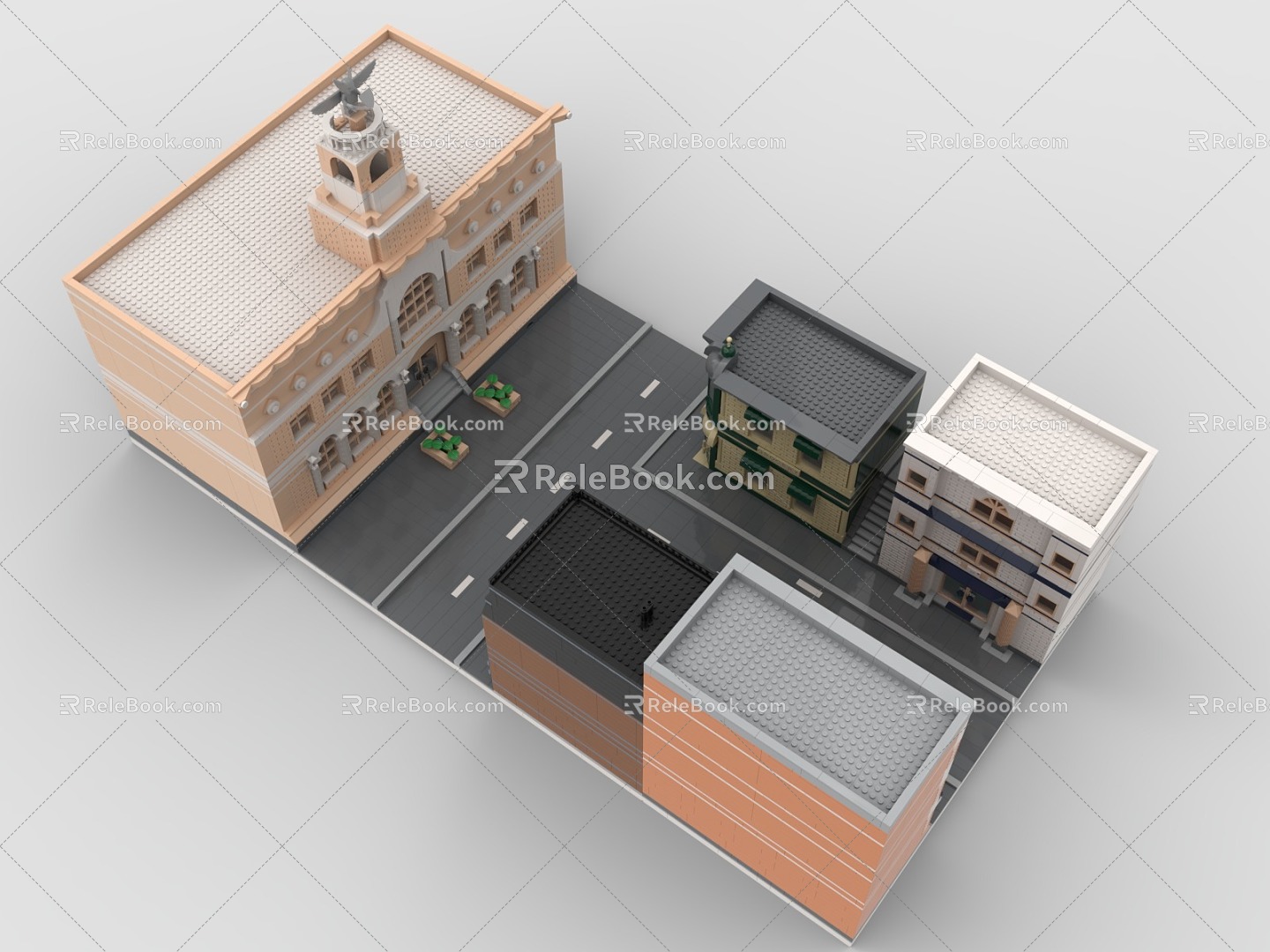 LEGO Toys City Building House Street Road 3d model