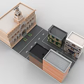 Building Blocks Urban Scene With Buildings And Streets