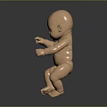 Golden Baby Sculpture Artistic Carving With Detailed Features And Standing Pose