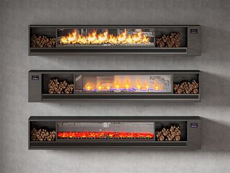 Modern Fireplace Electronic Fireplace Combo 3d model