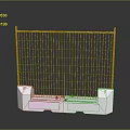 White Metal Mesh Fence Structure With Concrete Base And Stable Design