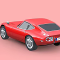 Red Classic Sports Car With Sleek Body Design And Silver Alloy Wheels