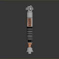 Futuristic Sci-Fi Weapon With Spiral Metal Structure Copper Accents And Glowing Panel