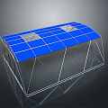 Transparent Frame Furniture With Blue Top Panels And Modern Design Structure