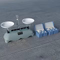 Commercial Balance Scale With White Trays Light Blue Base And Weighing Scale