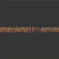 Abstract Orange Landscape with Irregular Wooden Slat Shapes on Gray Background
