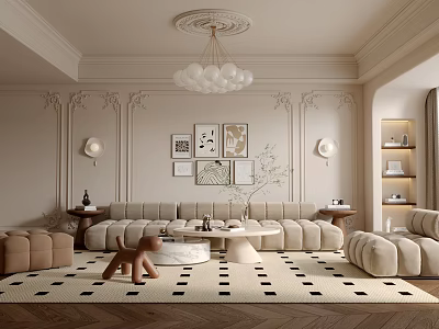French Living Room 3d model