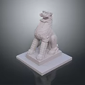 Traditional Marble Stone Lion Statue With Intricate Carved Details On Square Base