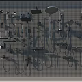 Modern faucet combination 3d model