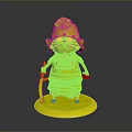 Cute Samurai Cat Standing in Traditional Costume With Decorated Helmet and Sword on Platform