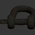 Rusty Metal U Shaped Shackle With Detailed Rough Industrial Surface