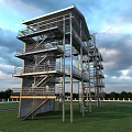 Industrial Equipment Metal Structure Staircase With Glass Curtain Wall In Industrial Facility Design