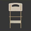 Wooden Single Chair with Modern Minimalist Design Round Cutout Backrest and Simple Seat Lines