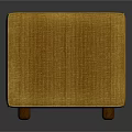 Yellow Cube Shaped Soft Velvet Ottoman With Smooth Surface And Modern Design