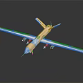 Long Winged Unmanned Military Aircraft With Camouflage Paint And Weapon Pods On Dark Reflective Background