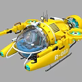 Yellow Deep Sea Submersible R011 With Transparent Cockpit And Mechanical Arms