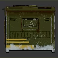 Weathered Metal Weapon Case With Brass Yellow Finish Lock And Ventilation Grilles