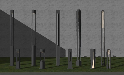 Landscape lights Lawn lights Floor lights High pole lights Garden lights Outdoor lights Garden lights 3d model