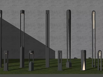 Landscape lights Lawn lights Floor lights High pole lights Garden lights Outdoor lights Garden lights 3d model