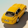 Yellow Vintage Sports Car With Classic Design And Smooth Body Lines