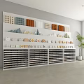 Color plate material paint tile display cabinet 3d model