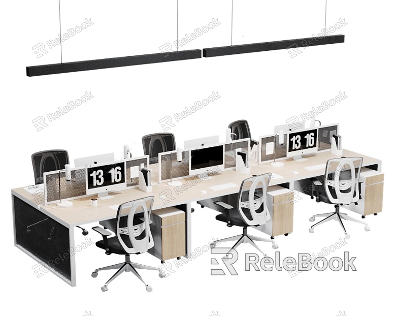 Public office desks and chairs model