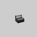 Commercial Display Equipment Black Showcase With Transparent Glass Door And Metal Shelves For Retail