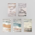 Square Rugs With Abstract Landscape Patterns Various Colors And Modern Design Styles 3d model