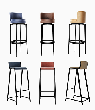 Modern Bar Chair Bar Chair Combination 3d model