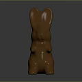 Cute Handmade Chocolate Easter Bunny Food With Bow Tie And Smooth Texture 3d model