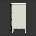 White Classic Wooden Chest of Drawers With Carved Details And Metal Handles