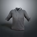 Gray Casual Hoodie With Drawstring Long Sleeves And Knit Texture