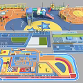Children's Playground Design With Colorful Slides Climbing Structures And Play Zones