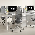 Office desk and chair combination 3d model