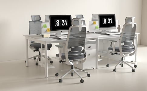 Office desk and chair combination 3d model