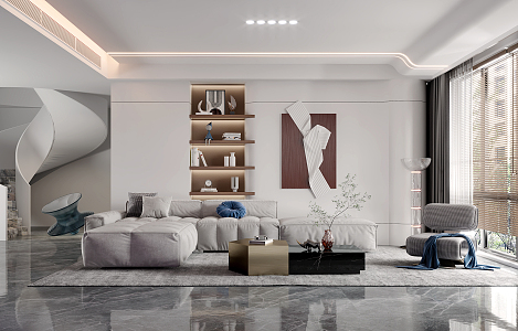 modern living room 3d model