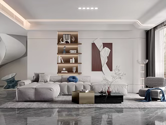 modern living room 3d model