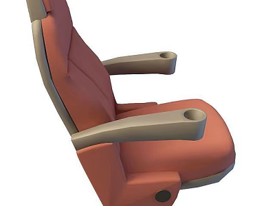Tech Exhibition Hall Orange Seats With Armrest Cup Holders Design 3d model