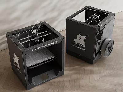 Black Flying Eagle Ghost 3D Printer Office Appliance with Frame Design and Wheels 3d model