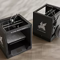 Black Flying Eagle Ghost 3D Printer Office Appliance with Frame Design and Wheels 3d model