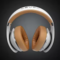 White And Brown Over Ear Headphones With Soft Leather Earpads For Premium Audio Experience