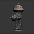 Vintage Rusted Fire Hydrant Decorative Living Accessory With Ornate Top And Metal Chain