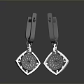 Shiny Metal Earrings with Modern Geometric Perforated Pendant Design Fashion Accessories
