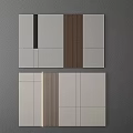 Contemporary Background Wall Design Featuring Wooden And White Panel Geometric Layout Structure 3d model