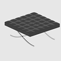 Black Square Tufted Accent Chair with Metal Legs and Modern Minimalist Design