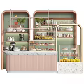Commercial Kitchen Equipment With Display Cabinets Coffee Machine And Pastry Shelves
