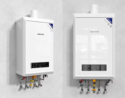 White Wall Mounted Gas Water Heaters For Home Appliance Setup 3d model