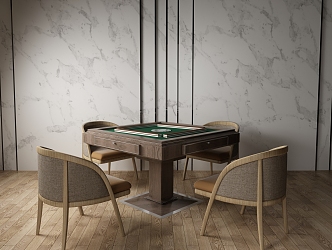 New Chinese Mahjong Table and Chair Mahjong Table 3d model